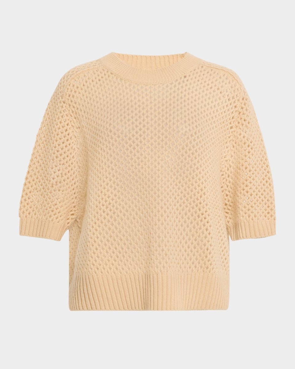 Open-Knit Wool Cashmere Sweat